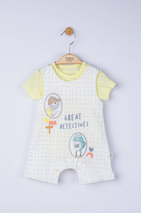Set salopeta cu tricou Great detectives pentru bebelusi, Tongs baby - Img 2