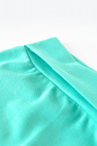 Pantaloni Bebe Unisex din bumbac organic Turcoaz BabyCosy - Img 3