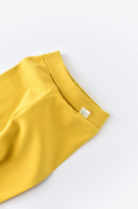 Pantaloni cu Botosei - Bumbac organic Galben pal BabyCosy - Img 3