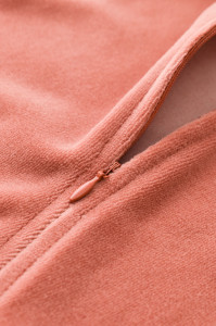 Salopeta cu maneca lunga si fermoar din 80%bumbac organic si 20% poliester - Caramiziu, BabyCosy - Img 5