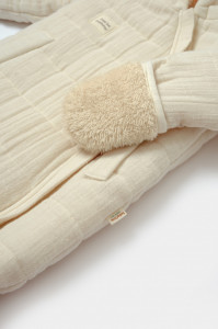 Salopeta de iarna pentru bebelusi, Winter muselin, 100% bumbac - Stone, BabyCosy