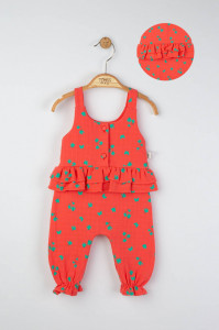 Salopeta de vara din muselina pentru bebelusi Natural, Tongs baby - Img 3