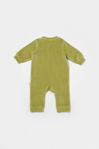 Salopeta Elefant cu maneca lunga din 80%bumbac organic si 20% poliester - Verde, BabyCosy