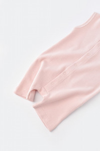 Salopeta fara maneci si pantaloni scurti - 100% bumbac organic - Roz, BabyCosy - Img 9