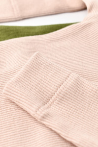 Set 2 body-uri cu maneca lunga bebe unisex din bumbac organic si modal - Verde/Blush, BabyCosy - Img 3