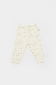 Set 2 pantalonasi Printed, BabyCosy, 50% modal+50% bumbac, Ecru/Lavanda