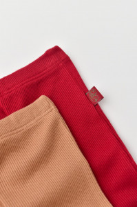 Set 2 pantaloni bebe unisex din bumbac organic si modal - Maro/Rosu, BabyCosy - Img 7