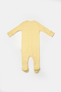 Set 2 salopete lungi Bamboo, galben, BabyCosy, 50%bumbac+50% bambus