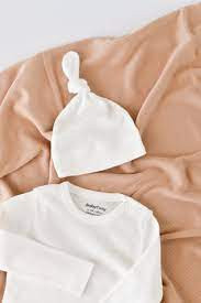 Set 3 piese: bluzita cu maneca lunga, pantaloni lungi si caciulita din bumbac organic si modal - Ecru, BabyCosy - Img 4