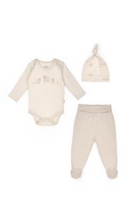 Set 3 piese nou nascut, Lamb, BabyCosy, 100%bumbac organic - Img 2