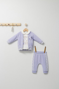 Set 3 piese: pantaloni, bluzita si hainuta pentru bebelusi Gazelle, Tongs baby - Img 2