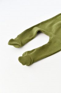 Set 4 piese: bluza, pantaloni, caciulita si manusi din bumbac organic si modal - Verde, BabyCosy - Img 5