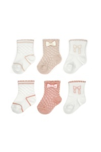 Set 6 perechi ciorapi nou-născut, powder, BabyCosy - Img 2