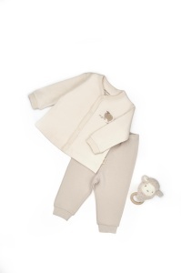 Set bluzita cu capse si pantalon, Lamb, BabyCosy, 100%bumbac organic