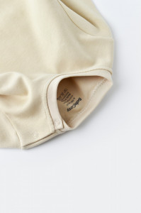 Set bluzita cu maneca lunga si pantaloni lungi - bumbac organic 100% - Crem, BabyCosy - Img 6