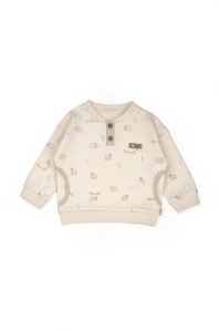 Set bluzita cu pantalon, Lamb, BabyCosy, 100%bumbac organic - Img 3