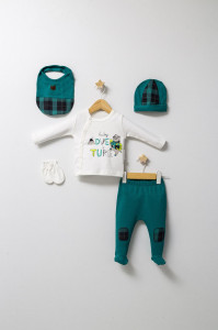 Set de 5 piese pentru nou nascut baietel Mountain, Tongs baby, 0-3 luni - Img 2