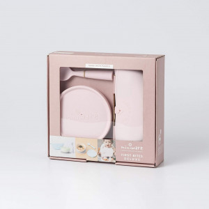 Set diversificare hrana bebelusi Miniware First Bites, 100% din materiale naturale biodegradabile, 4 piese, Cotton candy
