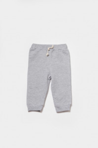 Set hanorac cu gluga si pantaloni, Two thread, 100%bumbac organic - Gri, BabyCosy