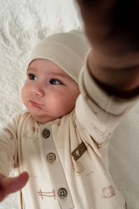 Set salopeta cu caciulita, Lamb, BabyCosy, 100% bumbac organic - Img 10