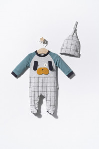 Set salopeta cu caciulita pentru bebelusi Dogs, Tongs baby - Img 4