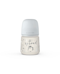Biberon cu tetină fiziologică, 150ml, SX Pro debit lent, gri, Suavinex