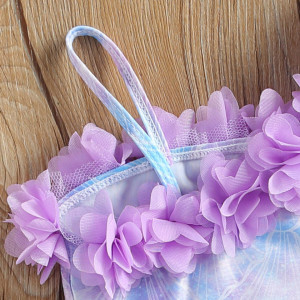 Costum de baie Sirena cu floricele aplicate Drool - Img 2
