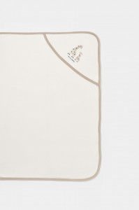 Paturica din bumbac organic Girafa, BabyCosy, Ecru, 85X85 cm