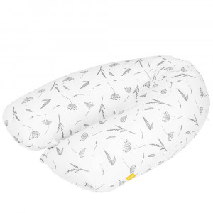 Perna pentru alaptat 2 in 1 Ammi+, Skiddou, Puff catcher, Alb, 109 x 48 x 20 cm - Img 6