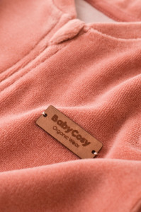 Salopeta cu maneca lunga si fermoar din 80%bumbac organic si 20% poliester - Caramiziu, BabyCosy - Img 6