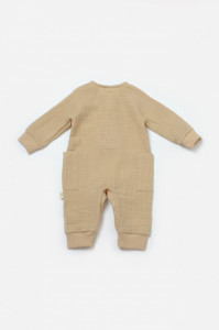 Salopeta cu nasturei, Winter muselin, 100% bumbac - Apricot, BabyCosy