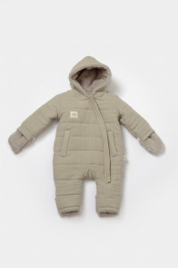 Salopeta de iarna pentru bebelusi, Winter muselin, Verde, BabyCosy