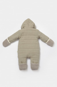 Salopeta de iarna pentru bebelusi, Winter muselin, 100% bumbac - Verde, BabyCosy
