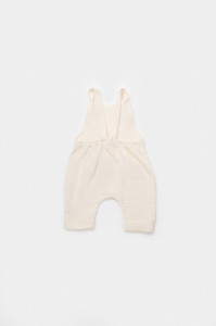 Salopeta de vara cu pantaloni lungi din muselina, BabyCosy, 100%bumbac, ecru