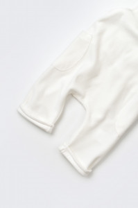 Salopeta Velvet cu bretele din 80%bumbac organic si 20% poliester - Ecru, BabyCosy - Img 4