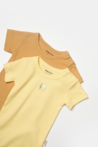 Set 2 body Bamboo, galben, BabyCosy, 50% bumbac+50%bambus