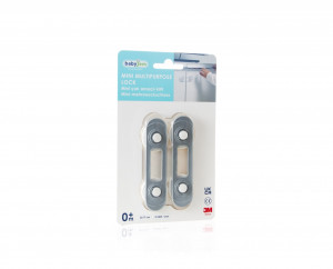 Set 2 mini sigurante universale pentru usi si dulapuri BabyJem, gri
