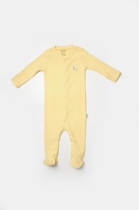 Set 2 salopete lungi Bamboo, galben, BabyCosy, 50%bumbac+50% bambus