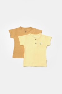 Set 2 tricouri Bamboo, galben, BabyCosy, 50% bumbac+50%bambus