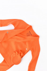 Set 4 piese: bluza, pantaloni, caciulita si manusi din bumbac organic si modal - Rodie, BabyCosy - Img 2