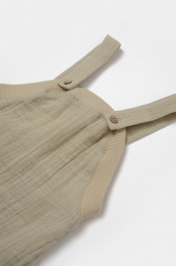 Set bluza si salopeta, Winter muselin, 100% bumbac - Verde, BabyCosy