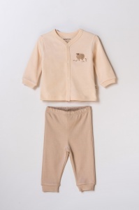 Set bluzita cu capse si pantalon, Lamb, BabyCosy, 100%bumbac organic - Img 8