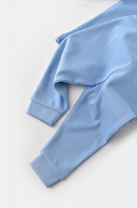 Set bluzita cu maneca lunga si pantaloni lungi - bumbac organic 100% - Bleu, BabyCosy - Img 5