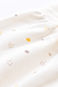 Set bluzita cu maneca lunga si pantaloni lungi - bumbac organic 100% - Ecru cu buline, BabyCosy - Img 9