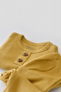 Set bluzita cu maneca lunga si pantaloni lungi din bumbac organic si modal - Sofran BabyCosy - Img 2