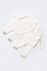 Set de 10 piese pentru nou nascut - 100% bumbac organic - Ecru cu buline, BabyCosy - Img 6
