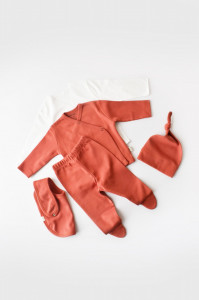 Set de 5 piese pentru nou nascut - 100% bumbac organic - Scortisoara, BabyCosy - Img 12