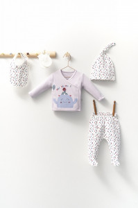 Set de 5 piese pentru nou nascut fetite Monster, Tongs baby - Img 4