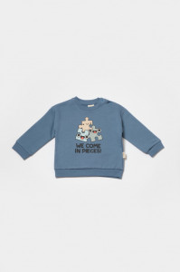 Set hanorac si pantaloni, Two thread, 100%bumbac organic - Indigo, BabyCosy