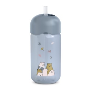 Sticlă de apă fără picurare, Bears, 340 ml, albastru, Suavinex